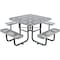 Global Industrial Square Picnic Table, Gray, Expanded Metal, 46 in 277151GY - alternate 1